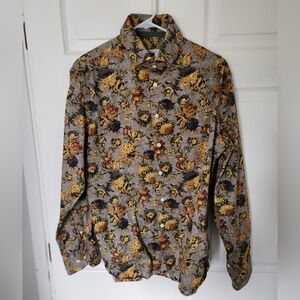 Jospeh Abboud Men Floral Button-Up Shirt Size L